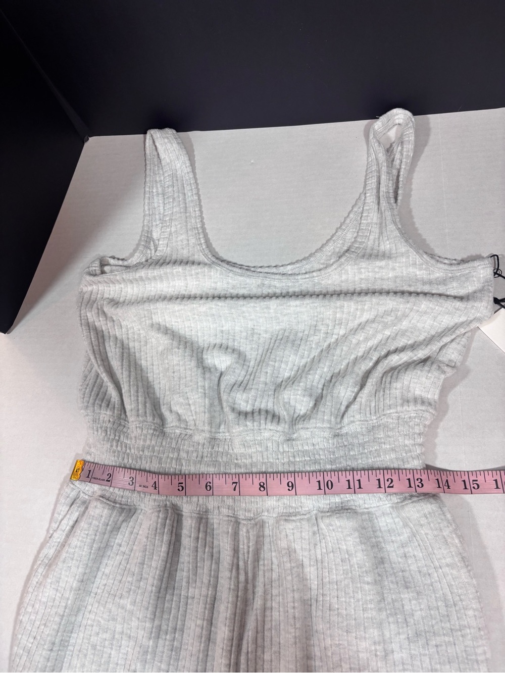 Spiritual Gangster Tranquility Jumpsuit NWT Size Large Light Heather Grey Ribbed - Picture 12 of 13